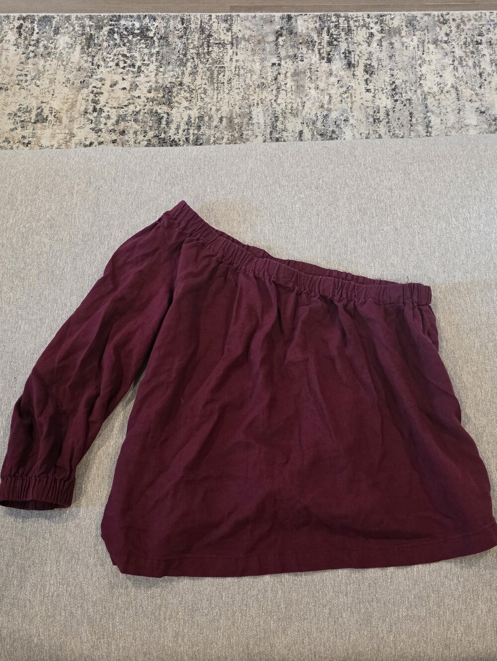 a new day Burgundy Asymmetrical Shirt